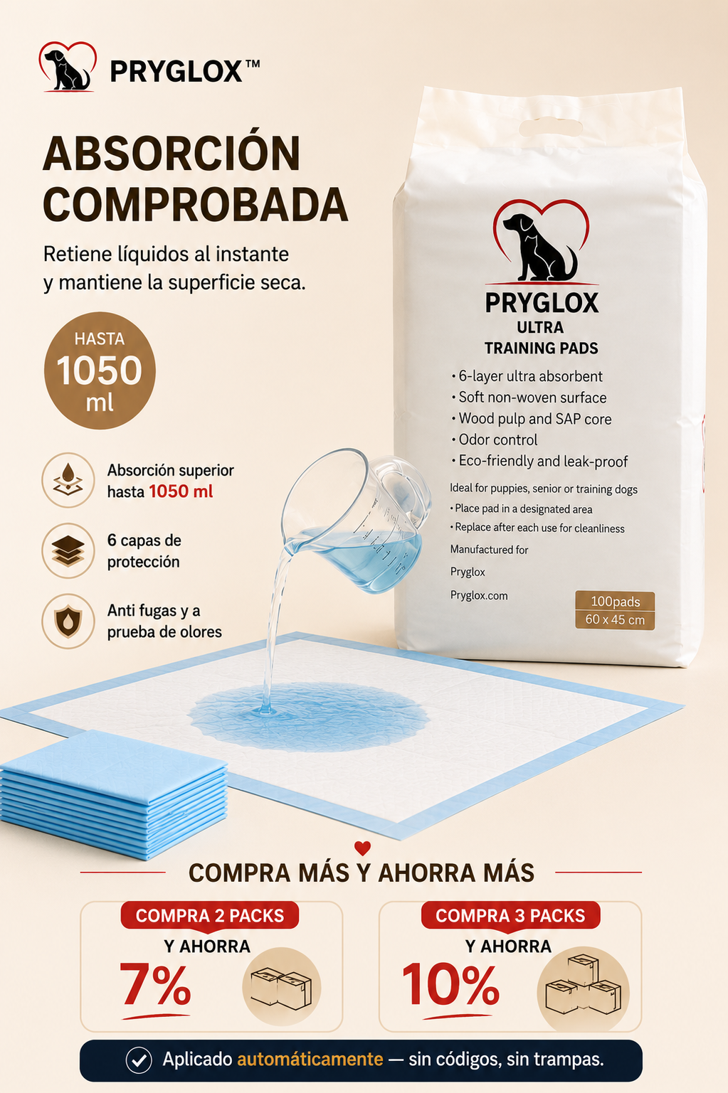 Pryglox pad de entrenamiento canino superficie suave y seca para mascotas