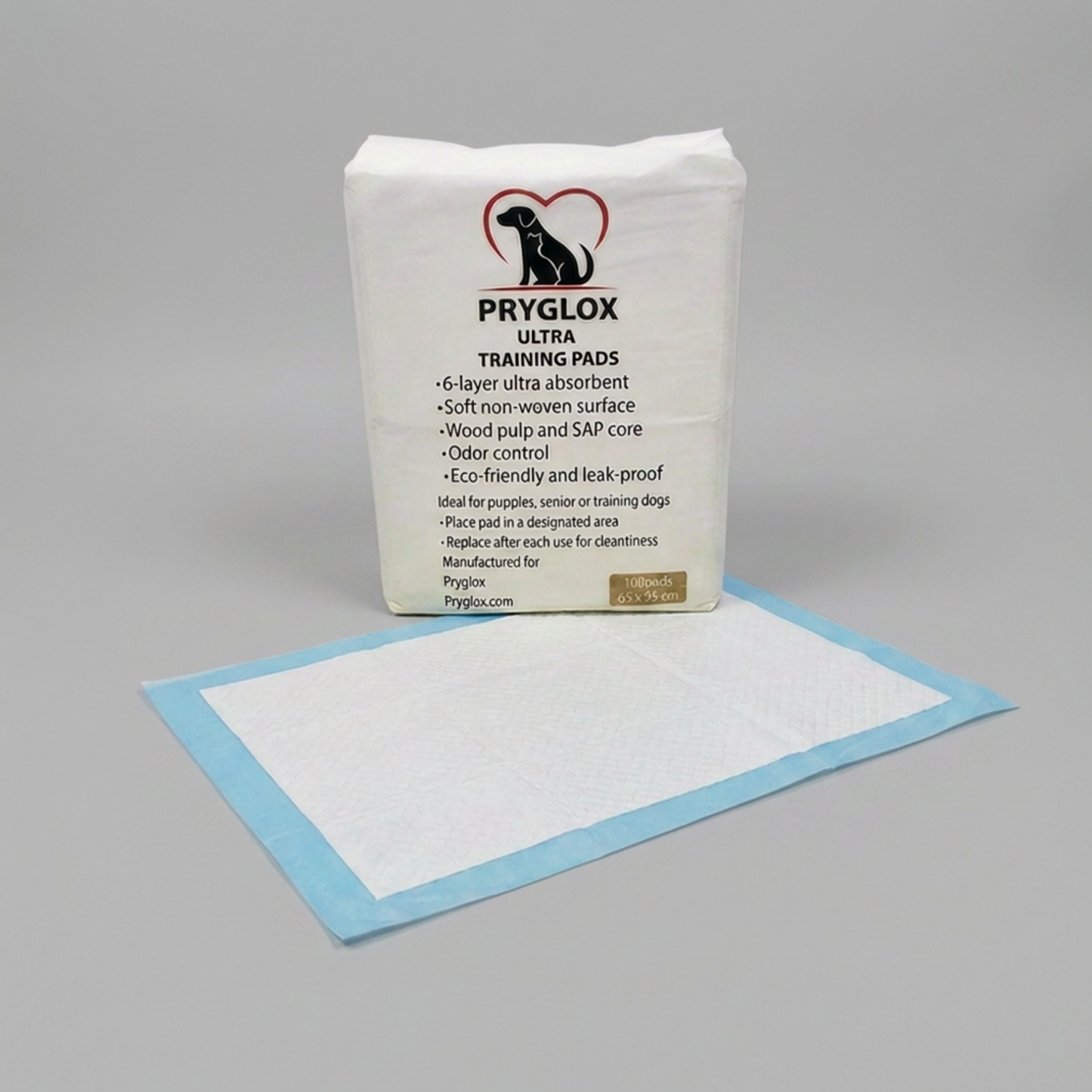 Pads de Entrenamiento para Perros Pryglox 100 Pack Ultra Absorbentes